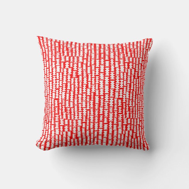 Coussin Abstrait 020712 - Blanc sur rouge (Recto)