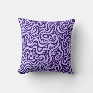 Coussin Abstrait 041211 - Bleu d'alimentation sur violet p