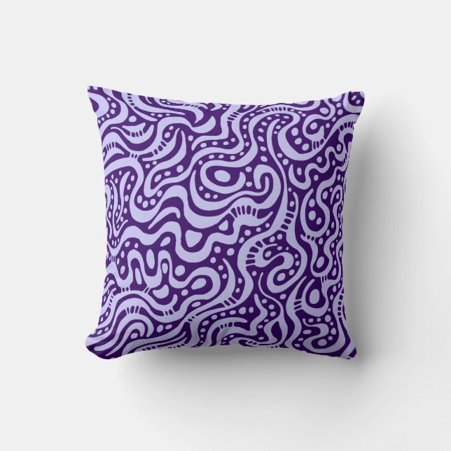 Coussin Abstrait 041211 - Bleu d'alimentation sur violet p (Recto)