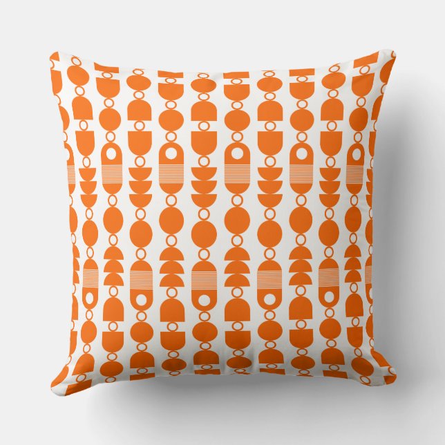 Coussin Abstrait 140823 - Orange en blanc (Verso)