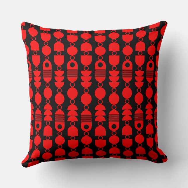 Coussin Abstrait 140823 - Rouge sur noir (Verso)