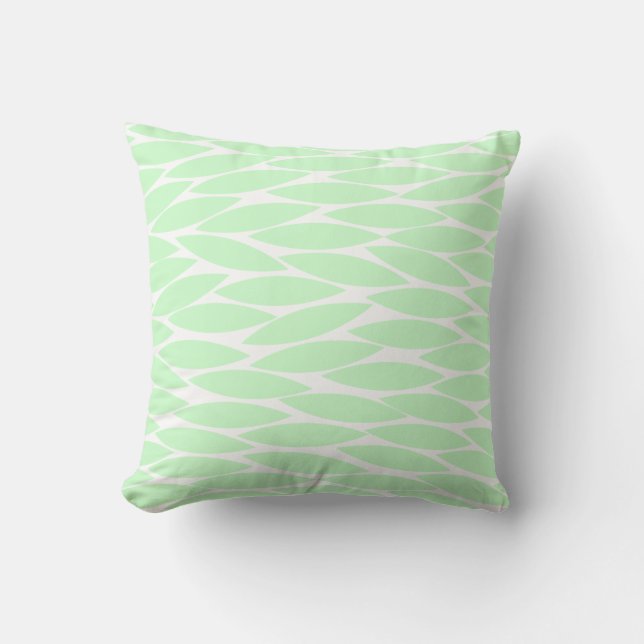 Coussin Abstrait 250713 - Vert fantôme sur blanc (Recto)