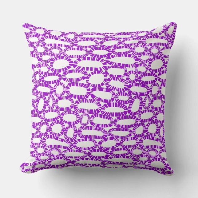 Coussin Abstrait 250923 - Violet sur blanc (Recto)