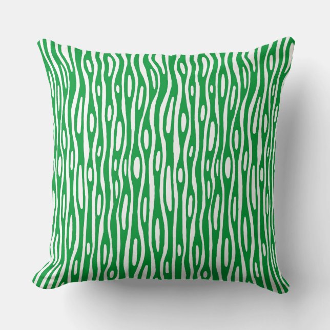 Coussin Abstrait 280314 - Vert herbe sur blanc (Recto)