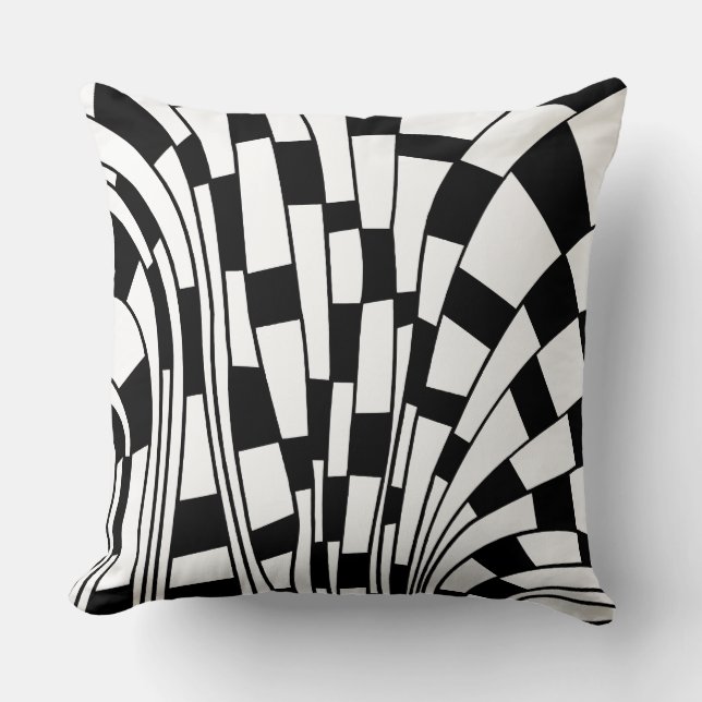 Coussin Abstrait 290417 - Noir sur blanc (Recto)