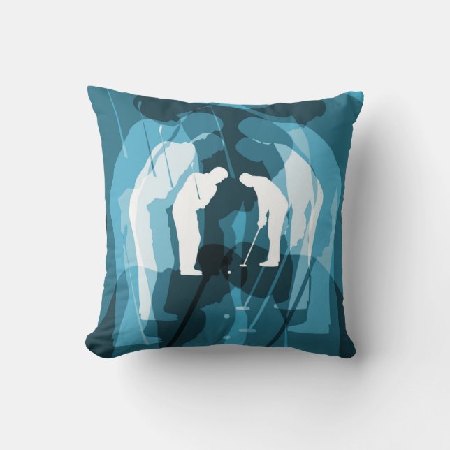 Coussin abstrait 2 de thème de golf de lancement (Recto)