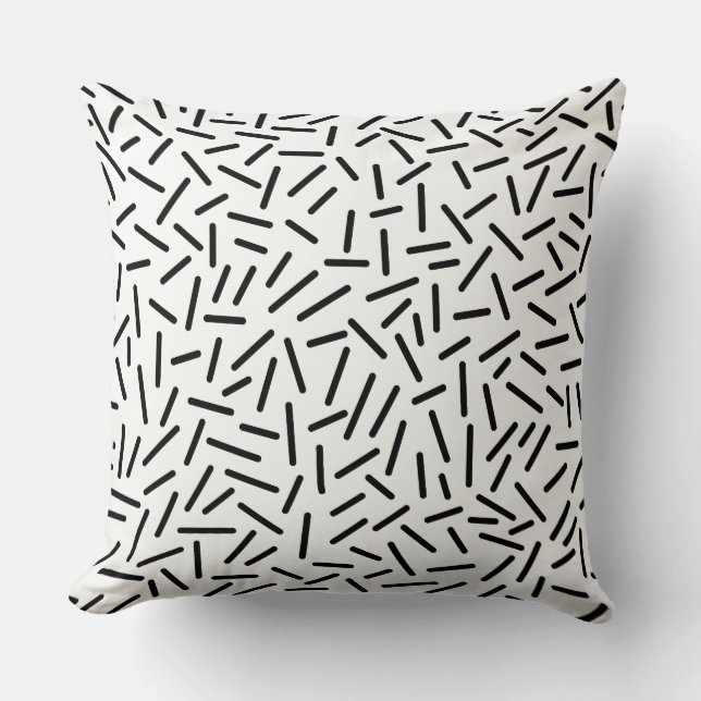 Coussin Abstrait 300117 - Noir sur blanc (Recto)