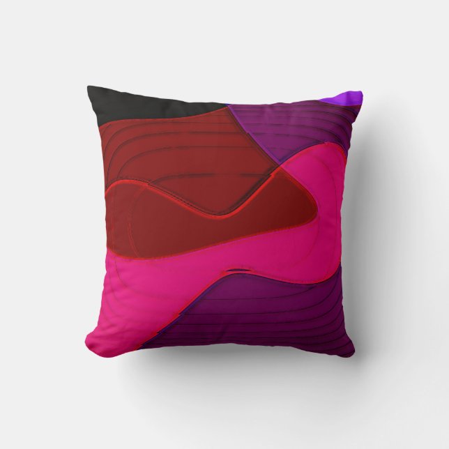 Coussin Abstrait 328 - Rose rouge violet (Recto)
