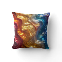Coussin Abstrait à huile métallique
