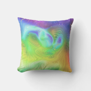 Coussin Abstrait arc-en-ciel de Neon liquide
