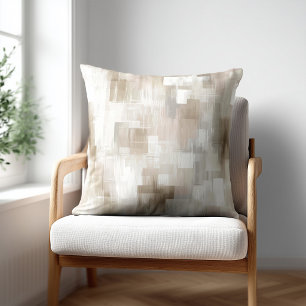 Coussin Abstrait Beige Moderne
