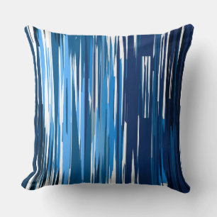 Coussin Abstrait bleu et blanc