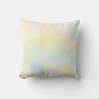 Coussin       Abstrait bleu pastel jaune rose 