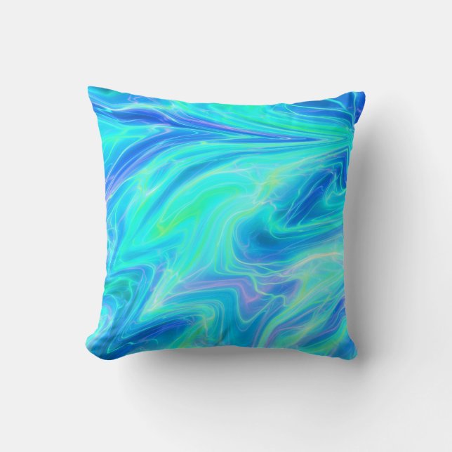 Coussin Abstrait bleu turquoise (Recto)