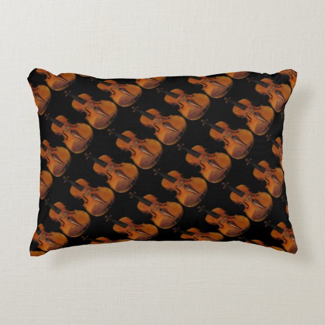 Coussin abstrait d'accent de violon (Devant)