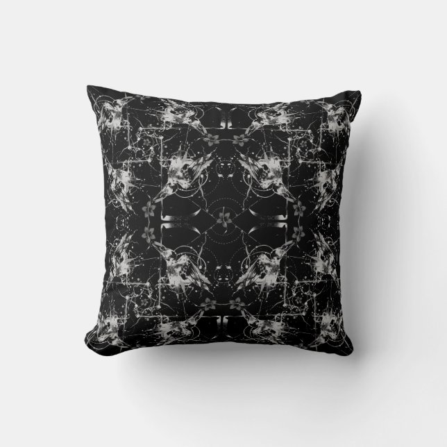 Coussin abstrait de coton de Raven (Recto)