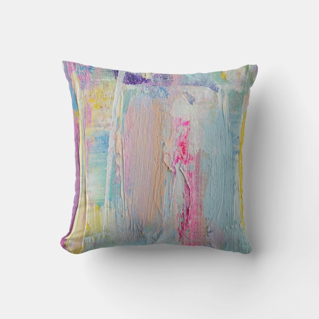 Coussin Abstrait de peinture de couteau de palette (Recto)