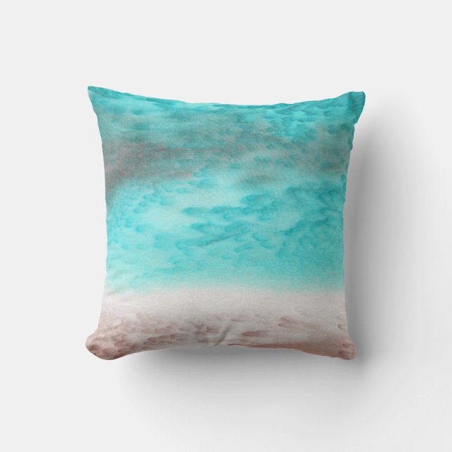 Coussin Abstrait de soie de sable et de mer (Recto)