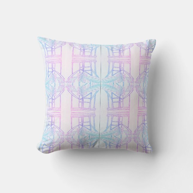 Coussin Abstrait d'entrelacement (framboise) (Recto)