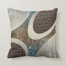 Coussin abstrait d'impression de Croc de peau de