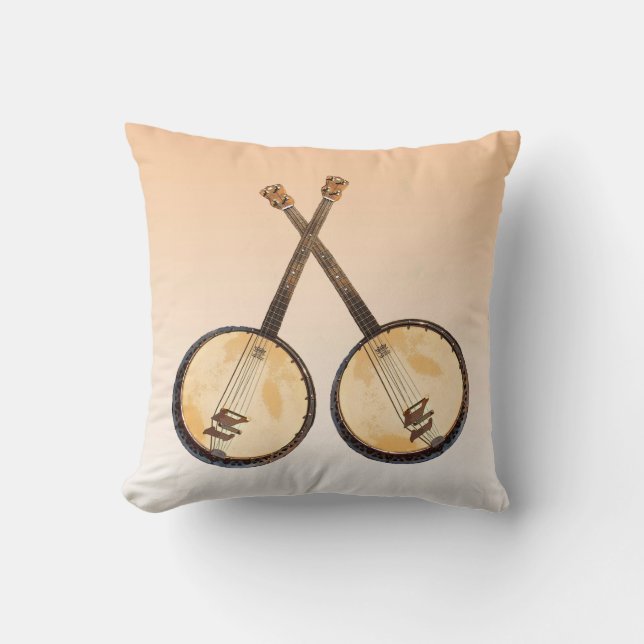 Coussin abstrait d'instrument de musique de banjo (Recto)