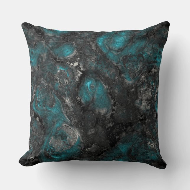 Coussin Abstrait en pierre d'argent et de turquoise (Recto)