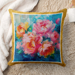 Coussin Abstrait floral coloré Décoration moderne pour l