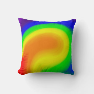 Coussin Abstrait Géode Arc-en-Ciel de Couleurs Flu