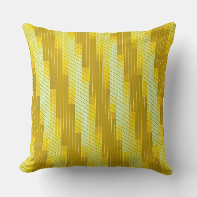 Coussin Abstrait Golden Grid (Recto)
