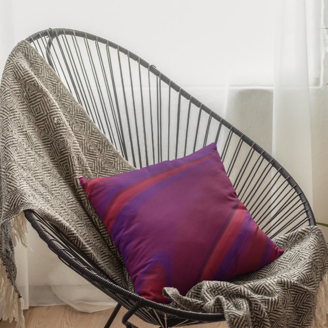 Coussin Abstrait minimaliste moderne rouge violet spirale (Créateur téléchargé)