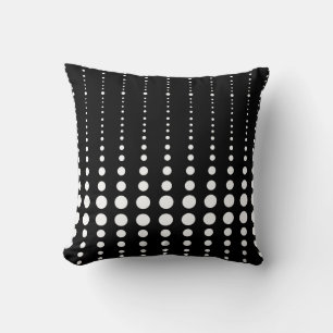 Coussin Abstrait moderne design noir lignes blanches point