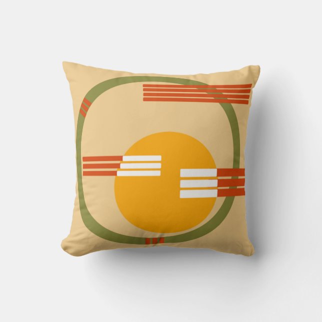 Coussin Abstrait moderne du milieu du siècle (Recto)