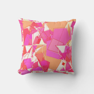 Coussin Abstrait moderne du milieu du siècle, Fuchsia, Cor
