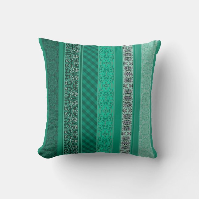 Coussin Abstrait moderne géométrique ornementale rétro pat (Recto)