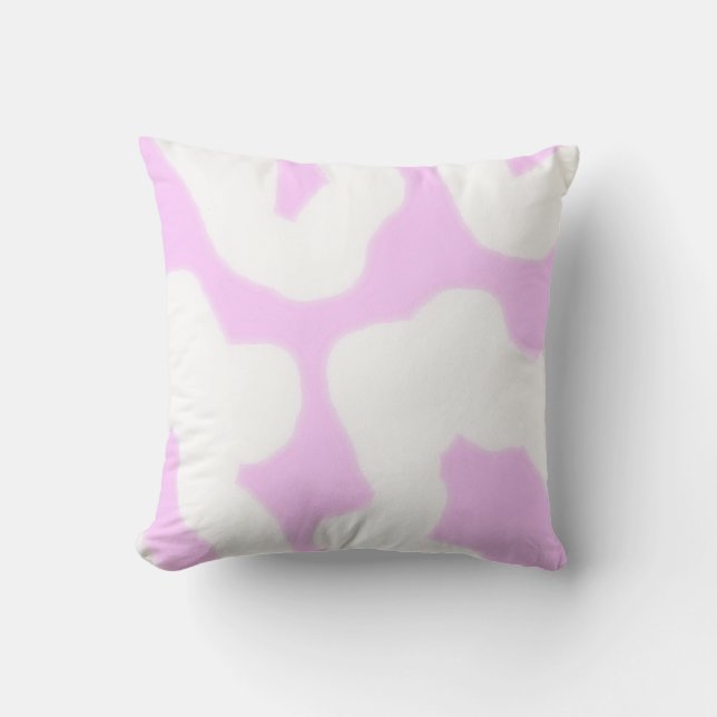 Coussin abstrait moderne rose blanc gras (Recto)
