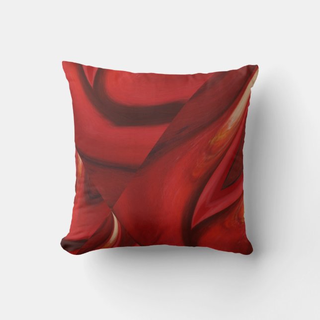 Coussin Abstrait moderne rouge foncé (Recto)
