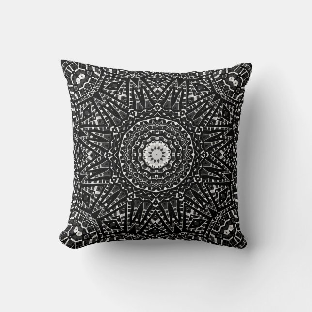 Coussin Abstrait moderne sans couture ornementale blanc ar (Recto)