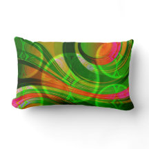 Coussin Abstrait Neon Green