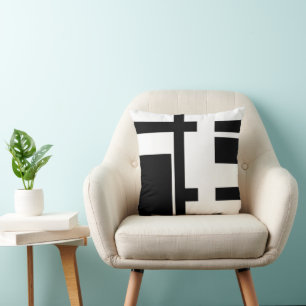Coussin Abstrait noir et blanc