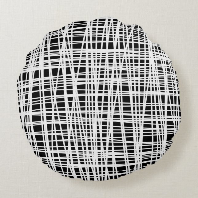 Coussin abstrait noir et blanc (Dos)