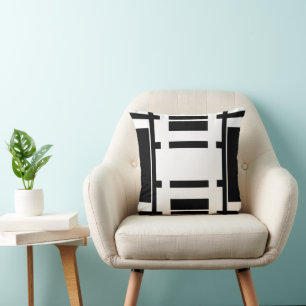 Coussin Abstrait noir et blanc