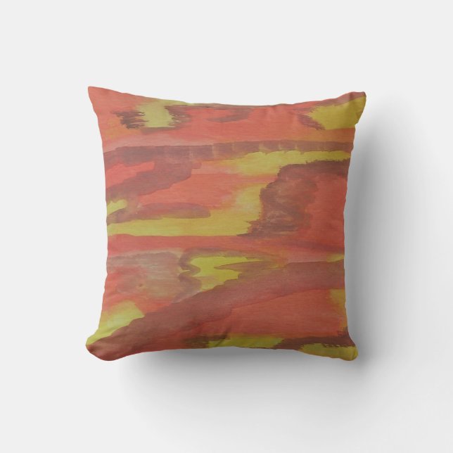 Coussin Abstrait orange et jaune (Recto)