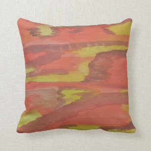 Coussin Abstrait orange et jaune