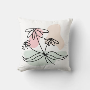 Coussin Abstrait Pastel Floral 