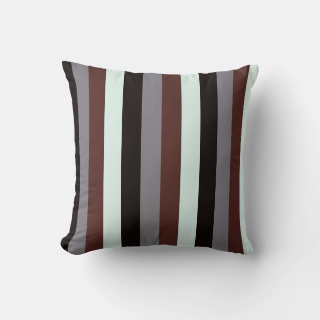 Coussin Abstrait rétro à bandes verticales (Recto)