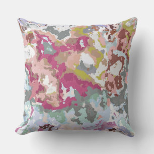 Coussin Abstrait rose et vert