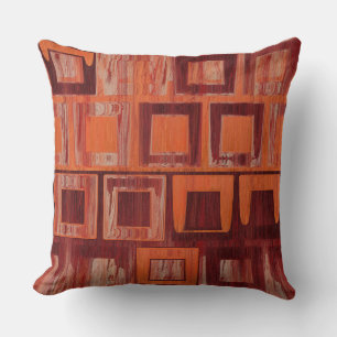 Coussin abstrait rouge et orange