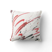 Coussin Abstrait rouge gris noir