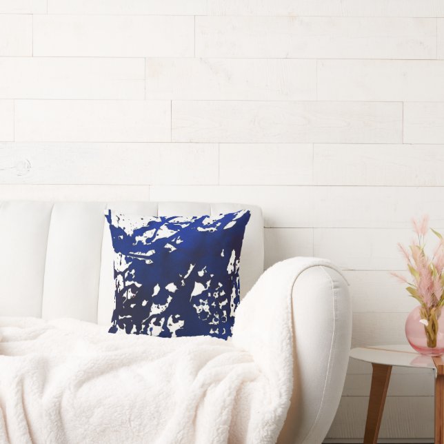 Coussin Abstrait Royal Blue Watercolor (Canapé)