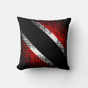 Coussin Abstrait Trinité-et-Tobago Dot Motif sur BLACK